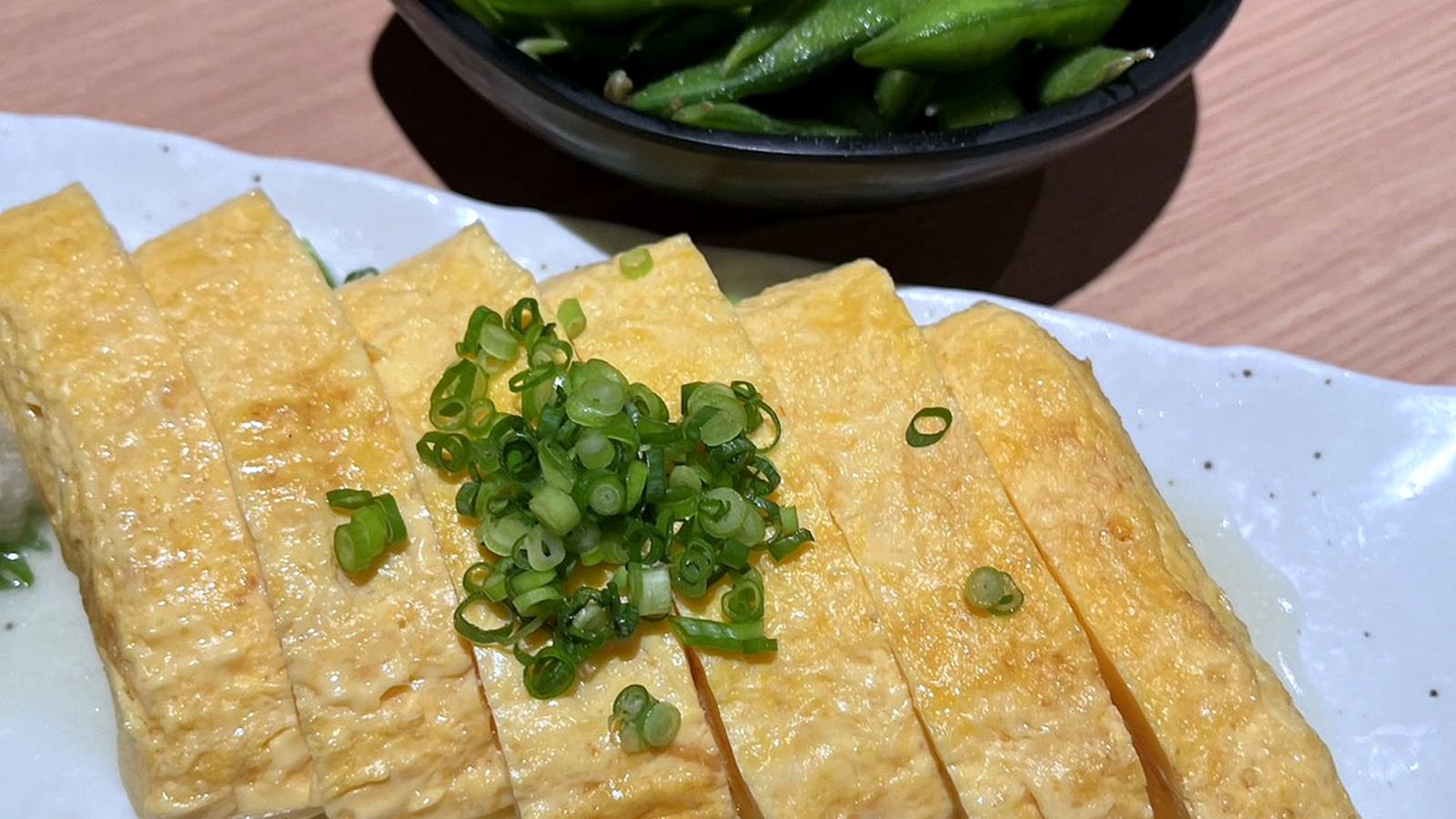 だし巻き卵と枝豆のおつまみ
